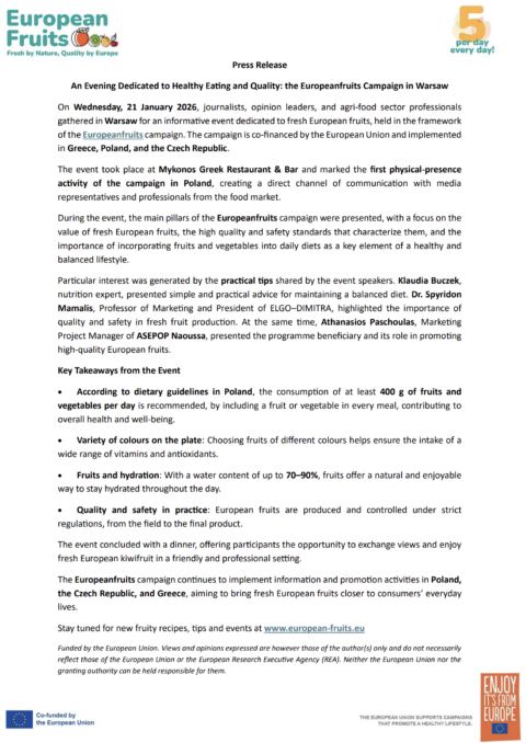 Press Release: European Fruits